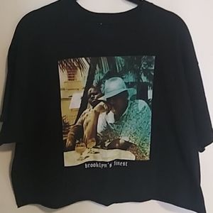 Notorious B.I.G and Jay Z black crop graphic tee